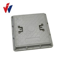 Couvercle de regard en fonte ductile galvanisé avec aimant de levage et système de verrouillage à charnière, grille de drainage norme EN124 LANWEI D400