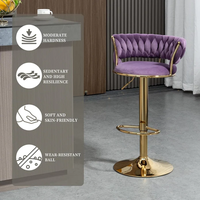 Chaise de bar élégante et moderne en tissu, avec dossier et repose-pieds, pour bistrot et appartement - Mobilier de Chine