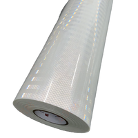 Film réfléchissant prismatique de qualité diamant, blanc, PMMA, personnalisé, auto-adhésif, ruban hautement réfléchissant en rouleau pour signalisation routière