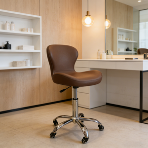 Tabouret à roulettes robuste pour coiffeur, tabouret hydraulique réglable avec base en acier inoxydable, pivotant à 360° - Product Image 6