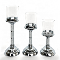 Porte-bougie Hurricane, élégant chandelier à tige haute, bougie pilier en option, taille et finition personnalisables pour table de mariage et décoration intérieure