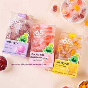 Bonbons gélifiés aux <span class=keywords><strong>fruits</strong></span> mélangés 103g multicolores sucrés |   Sandwich à la <span class=keywords><strong>pâte</strong></span> <span class=keywords><strong>de</strong></span> mangue, pêche et peau <span class=keywords><strong>de</strong></span> raisin |   Emballé individuellement pour l'école - Product Image 1