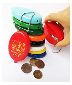 Factory Wholesale 8*5cm mini oval pvc coin purse squeeze coin holder