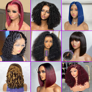 Pelucas de Cabello Humano Liso con Flequillo y Parte Media, Pelucas Bob de Encaje con Cuero Cabelludo Realista, Pelucas Bob Liso Brasileño con Flequillo - Product Image 6