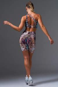 Yoke 2023 Abbigliamento Donna <span class=keywords><strong>Moda</strong></span> Set Sportivo 2 Pezzi Reggiseno Sportivo e Leggings con Stampa Serpente per Yoga - Product Image 3