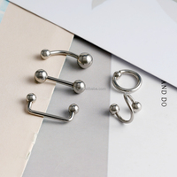 Bijoux de piercing corporel de base en acier inoxydable Boucle d'oreille de nez Boule circulaire droite Barbell