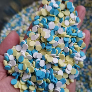 1 kg de paillettes pour slime artisanal, tranches de polymère bleues, jaunes, blanches, rondes, en forme de chips, de cercles, de points, de confettis, mélange de paillettes en argile polymère - Product Image 4