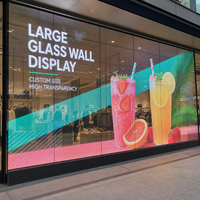 Pantalla LED Transparente de Gran Formato para Ventanas de Tiendas Minoristas, Pantalla de Vidrio Completo