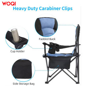 Fauteuil pliant Woqi, chaise inclinable portable d'extérieur, structure en aluminium, tissu Oxford bleu royal, avec porte-gobelet et sac de rangement - Product Image 4