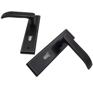 Black 304 Stainless Steel Lever Door <b>Lock</b> For Wooden Interior Doors Modern Simple Style Durable Handle - Product Image 4