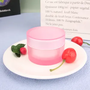 Pot de crème pour le visage en acrylique cosmétique pour pot en acrylique vide Logo personnalisé givré avec pot en acrylique de 50ml en gros