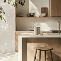 Îlot de cuisine personnalisé Senger, design moderne et luxueux, armoire modulaire, plan de travail en pierre, construction écologique