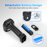 Lecteur de codes-barres 2D haute performance sans fil Bluetooth 3mil avec décodage OCR pour passeports, compatible multi-protocoles et lecteur de codes QR