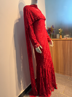 Robe Abaya Sirène Traditionnelle Élégante et Respirante en Dentelle pour Femmes Musulmanes R-717, Style Dubaï, Manches Longues, Longueur Cheville, Tendance