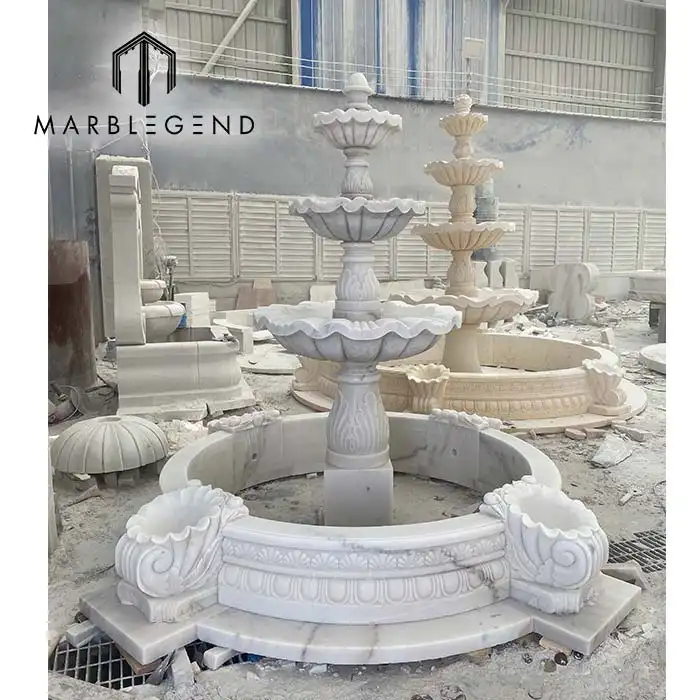Pfm China Wit Marmeren Fontein Aanpassen Size Outdoor En Indoor Moderne Water Marmeren Fontein