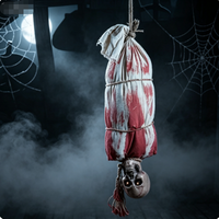 Capteur de contrôle vocal d'Halloween Grand fantôme suspendu Vêtements de sang Yeux en rafale Accessoires d'horreur Maison hantée Scène de bar Squelette Fantôme
