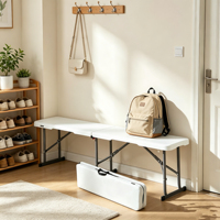 Banc pliable léger avec poignée de transport, pour l'intérieur et l'extérieur, idéal pour les salons professionnels et les expositions