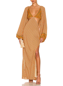 Oem Tùy Chỉnh Thời Trang Cao Mùa Hè Maxi Lụa Ăn Mặc Cho Phụ Nữ Sexy Off-Shoulder Backless Bohemia Phong Cách Cho Câu Lạc Bộ Đêm Ngày Lễ Bãi Biển - Product Image 4