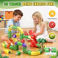 Juego de Tren Magnético de Dinosaurios EPT, Tren Eléctrico de Juguete con Pista de Bucle Vertical 3D, Bloques de Construcción para Niños de 3 a 5 Años