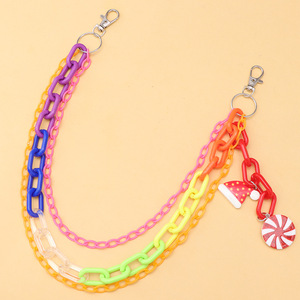 Chaîne de taille en acrylique colorée avec pendentif chapeau de Noël et bonbon pour femme, accessoire de mode pour les fêtes - Product Image 6