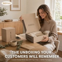 Boîte d'expédition à bande déchirable personnalisée en carton ondulé, emballage e-commerce perforé à ouverture facile, logo OEM, toutes tailles