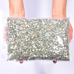 Vente en gros usine de strass en verre à dos plat, fixation à froid, non thermocollants, effet cristal AB, pour ongles, gobelets et DIY - Product Image 2