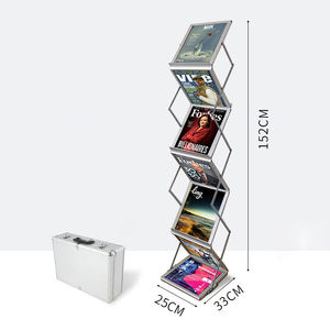 Vitrin rafı gazete ve dergi kataloğu sergileri için alüminyum alaşım katlanır resimli kitap gelişmiş iniş promosyon raf - Product Image 2
