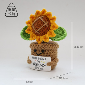 Muñecos de Ganchillo Hechos a Mano de Girasoles Adorables para Apoyo Emocional, Decoración para Macetas con Etiqueta Positiva, Regalo al por Mayor - Product Image 3