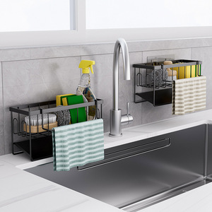 Treo Tường Đa Chức Năng Kim Loại Lưu Trữ Organizer Cross-Biên Giới Bồn Rửa Miếng Bọt Biển Chủ Tay Giỏ Xà Phòng Nhà Bếp Lưu Trữ Giá - Product Image 1