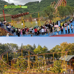 เครื่องเล่นสนุกสนานคุณภาพดีจากโรงงานโดยตรง รถไฟเหาะสำหรับครอบครัว 18 ที่นั่ง ได้รับการรับรองมาตรฐาน CE ผลิตจากเหล็กและไฟเบอร์กลาส - Product Image 3