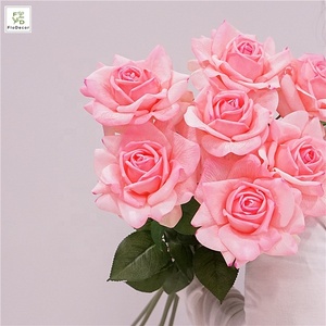 Hoa Hồng Lụa Nhân Tạo Cảm Ứng Thật Chất Lượng Cao Hoa Trung Tâm Bọc Nhựa Latex Trang Trí Bàn Hoa Trang Trí Đám Cưới - Product Image 4