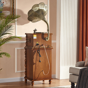 Máy hát đĩa than gỗ cao cấp 2025, 3 tốc độ, <span class=keywords><strong>USB</strong></span>, Bluetooth, máy nghe nhạc vinyl di động cổ điển - Product Image 5