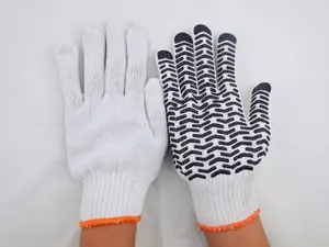 Großhandel fester Griff Arbeits schutz PVC gepunktete Baumwolle Strick handschuhe