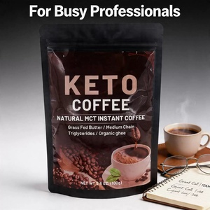Café Instantáneo Keto de Marca Privada, Café Natural con MCT, Mantequilla de Animales Alimentados con Pasto y Ghee Orgánico, 10 g/sobre, Bebida de Café Diaria - Product Image 4