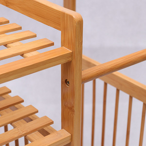 Bamboo <b>Shoe</b> Rack 4 Layers <b>Space</b> <b>Saving</b> Standing Type For Bathroom <b>Storage</b> - Product Image 5