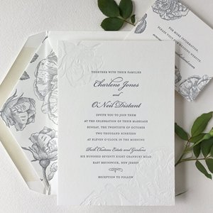 บัตรเชิญงานแต่งแบบสั่งทำลายนูน/เลเซอร์ตัด/กระดาษฟอยล์สีทอง tarjeta de Boda - Product Image 4