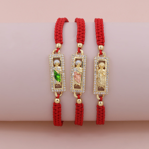 Pulsera Cristiana de San Judas Tadeo Chapada en Oro de 18K, Estilo Boho Chic, Resistente al Deslustre, para Hombres y Mujeres, Protección Espiritual - Product Image 1