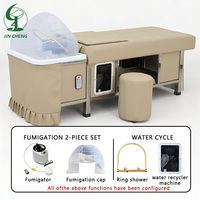 Jincheng Nouveau Design Lit de lavage thaïlandais pour salon de coiffure, moderne, avec fonction spa pour la tête, massage électrique et vapeur