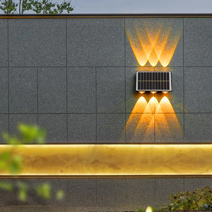 Lampada da Parete Solare Wireless Impermeabile per Esterni, Luce Bianca Calda, <span class=keywords><strong>2</strong></span>+<span class=keywords><strong>2</strong></span> LED, Illuminazione Su/Giù, Decorazione per Recinzioni, Personalizzabile, Controllata QC - Product Image 3