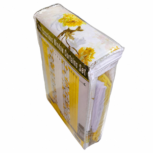 Juego de 7 piezas de cortinas de seda sintética estampada con paneles sólidos, cortina transparente y fundas de cojín, cortinas con ojales para ventana, venta al por mayor - Product Image 6