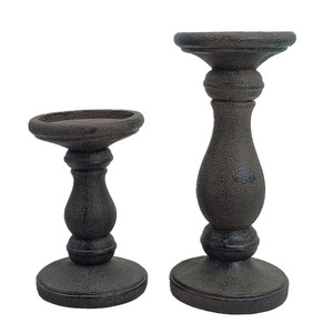Bougeoirs 12 pouces en résine noire, hommes et femmes, support de bougies - Product Image 3