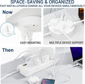 5FT Flat Cord Power Strip 3 AC Outlets USB-C USB-A Surge Protector Custom Logo For OEM Wholesale - Product Image 6