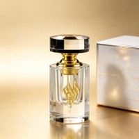 Flacon de luxe vide de 3 ml pour Attar Arabe, en verre transparent décoratif, pour huile essentielle d'Oud