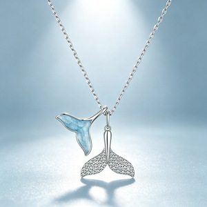 Colliers en argent sterling 925 pour femmes, lot de 10 ensembles de chaînes et pendentifs assortis, bijoux hypoallergéniques, vente en gros - Product Image 1