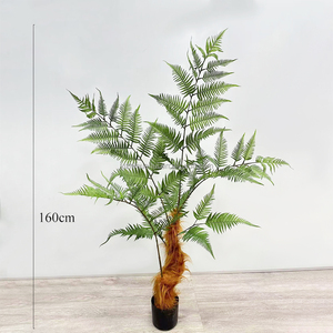 Pot d'arbre Bonsaï Vert Artificiel au Design Moderne Réaliste Petite Branche de Bureau en Faux Plastique Plante avec Feuilles de <span class=keywords><strong>Fougère</strong></span> Arbre - Product Image 1