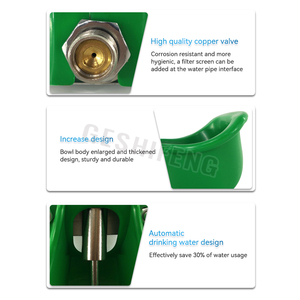 Automatic Abs Verde e Aço Inoxidável Leitão Água Potável <span class=keywords><strong>Bowl</strong></span> Waterer Nipple Drinker para Porco Leitão Água Beber - Product Image 3