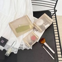 Nylon-Netz-Reißverschlusstasche Leichte Tragbare Reise-Kosmetiktasche Lippenstift-Aufbewahrung für Kosmetik Schwarze Make-up-Tasche Pinsel-Organizer