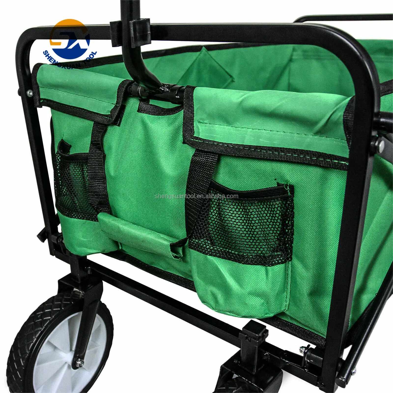 Beach Wagon Utility Outdoor Camping Beach Cart Collapsible Folding Utility Cart Wagon with All-Terrain Wheels