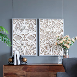 Décoration murale en boîte à ombres en forme de feuille S/2, cet ensemble de 2 décorations murales en boîte à ombres en forme de feuille de papier Sienne crée un accent attrayant pour toutes les pièces. - Product Image 1