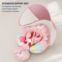 Bouée gonflable pour bébé avec auvent amovible, siège de bain licorne, protection frontale, personnalisation de la marque